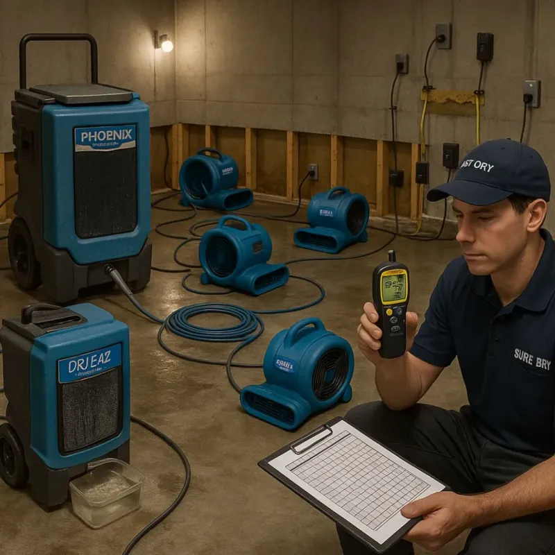 Structural Drying and Dehumidification process in Humansville, MO